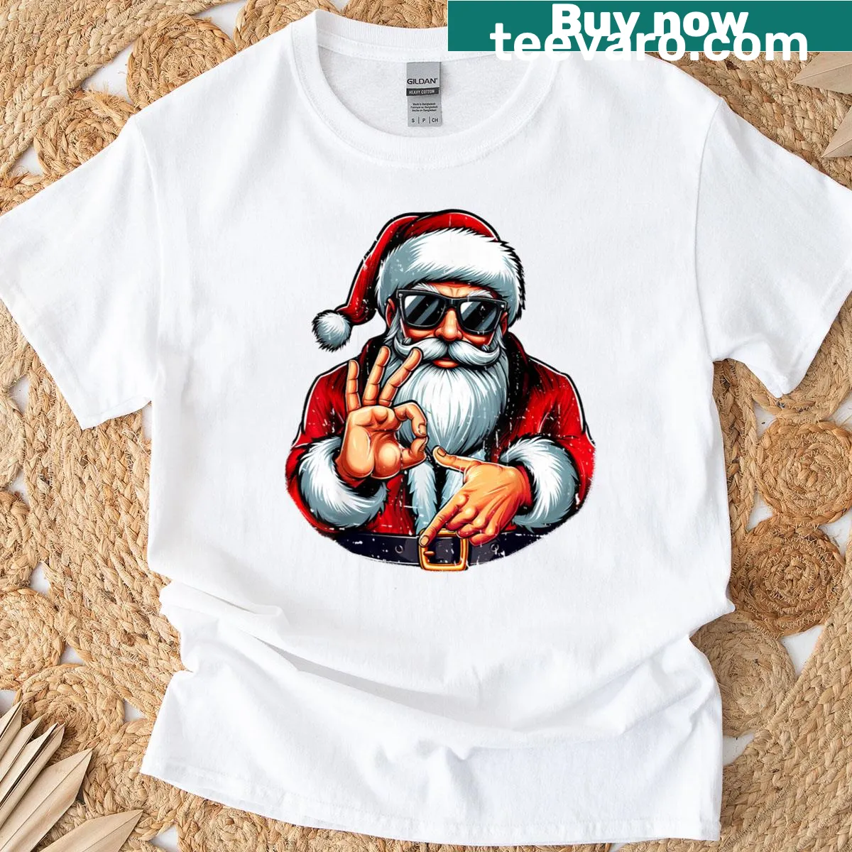 T-shirt featuring a funny 'Six Seven 6 7' meme related to Santa — on a men's t-shirt