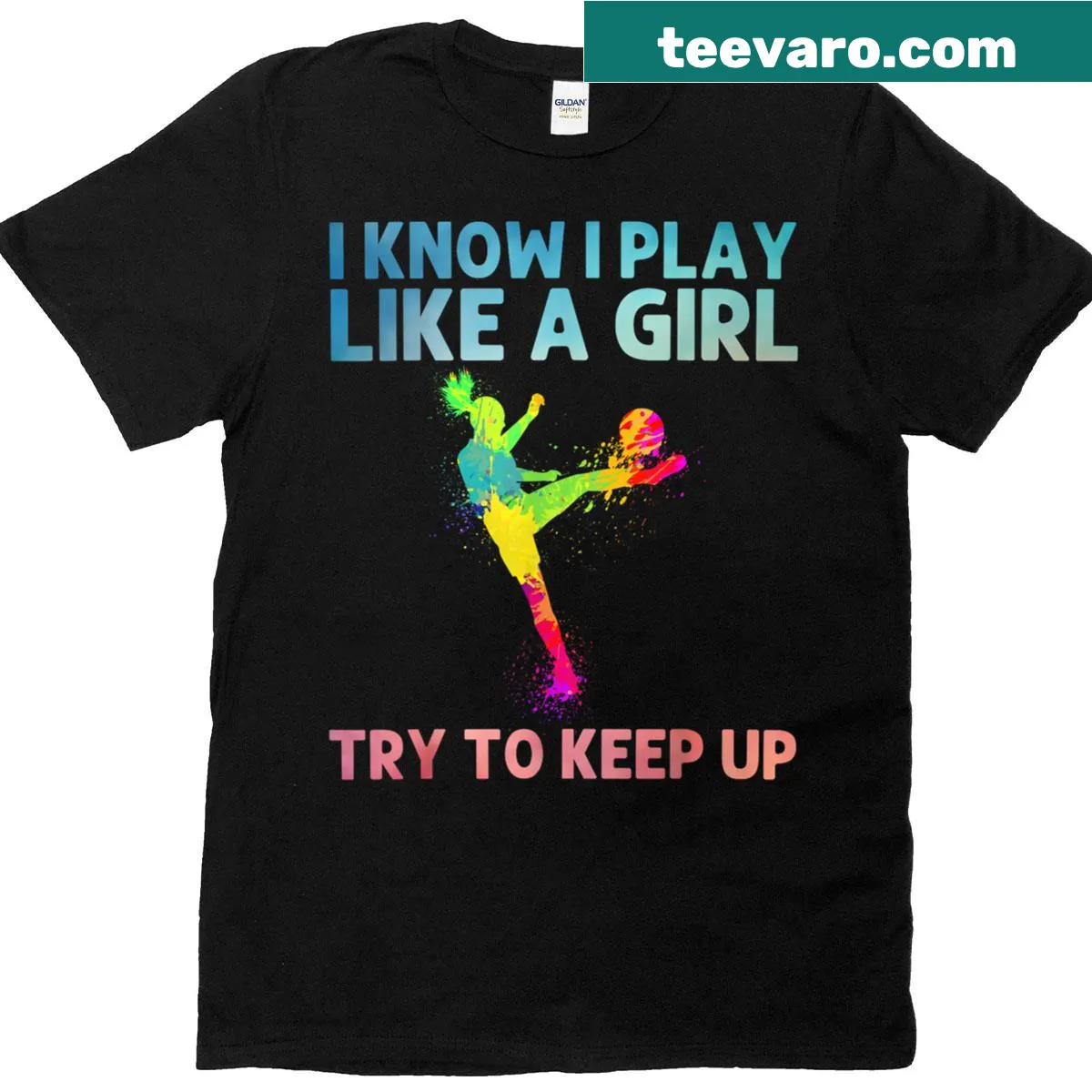 Whimsical soccer-themed graphic T-shirt for women with cartoon designs — on a men's t-shirt