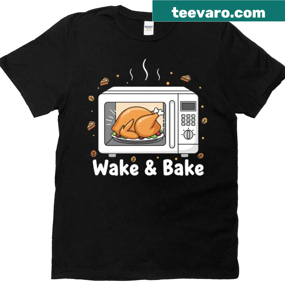 Turkey graphic with humorous text for Thanksgiving T-shirt — on a men's t-shirt