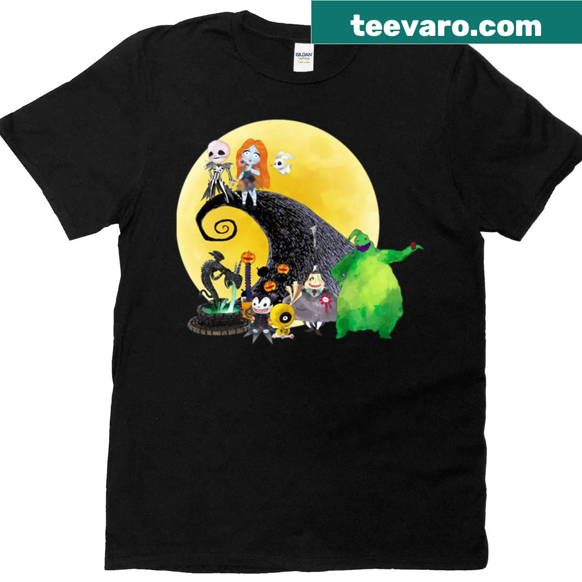 Oversized T-shirt inspired by Halloween Town theme — on a men's t-shirt