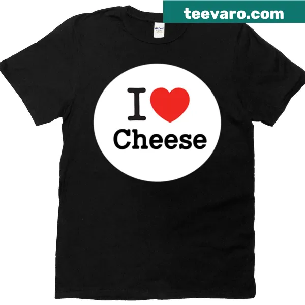 Playful T-shirt featuring a heart and cheese graphic