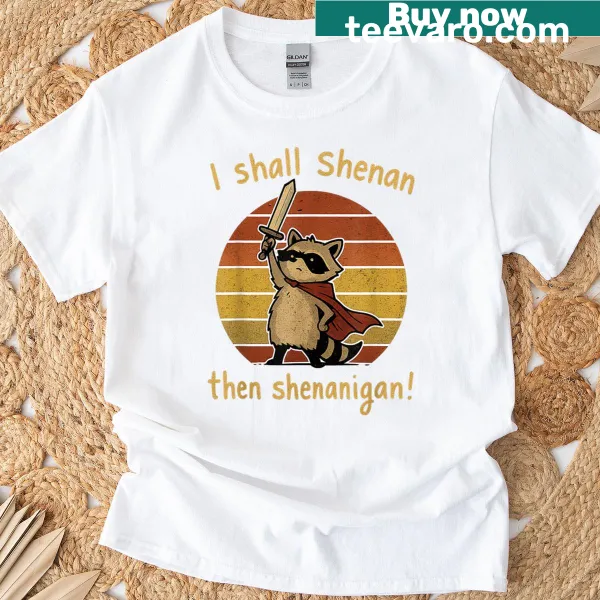 Cute retro T-shirt featuring a playful raccoon and whimsical text