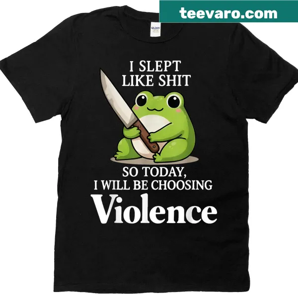 Cute frog cartoon t-shirt with a playful saying about sleeping badly