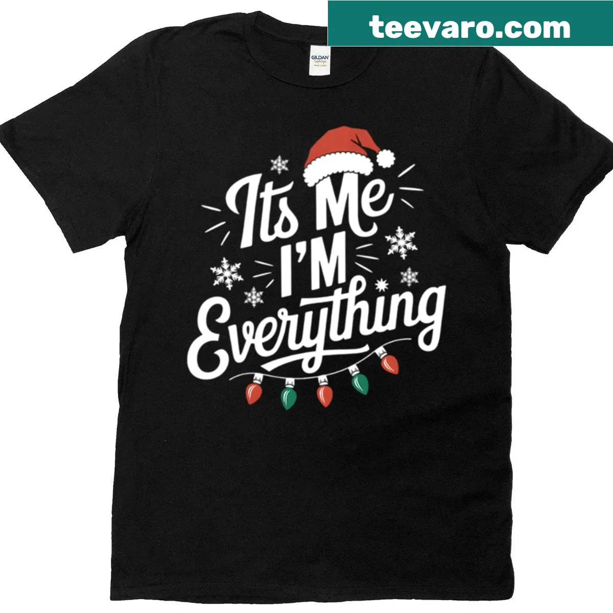 Holiday-themed t-shirt with a festive phrase about self-satisfaction for Christmas — on a men's t-shirt