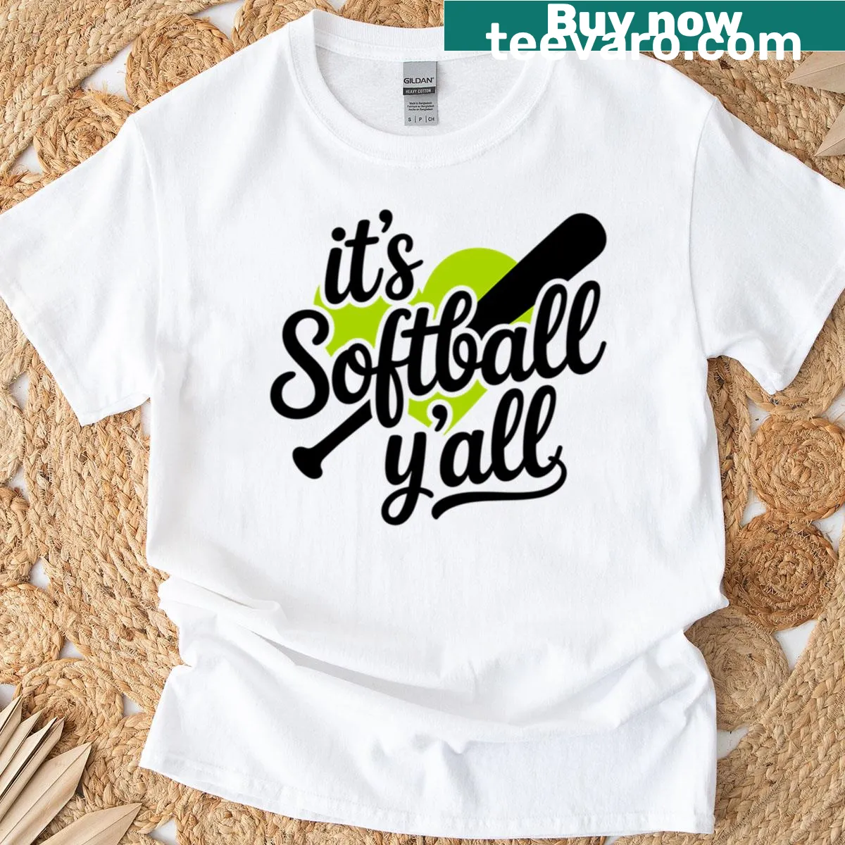 Playful Softball T-shirt with a bold phrase — on a men's t-shirt