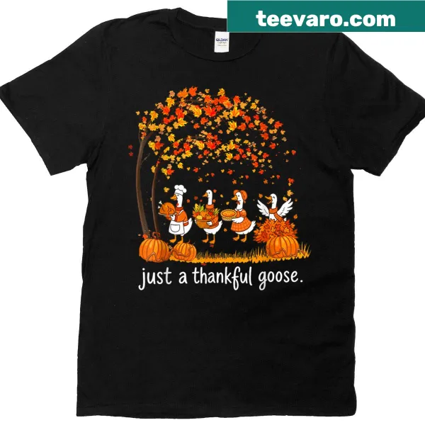 Funny graphic of a silly goose celebrating Thanksgiving