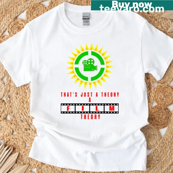 Film Theory slogan t-shirt with playful typography for gamers