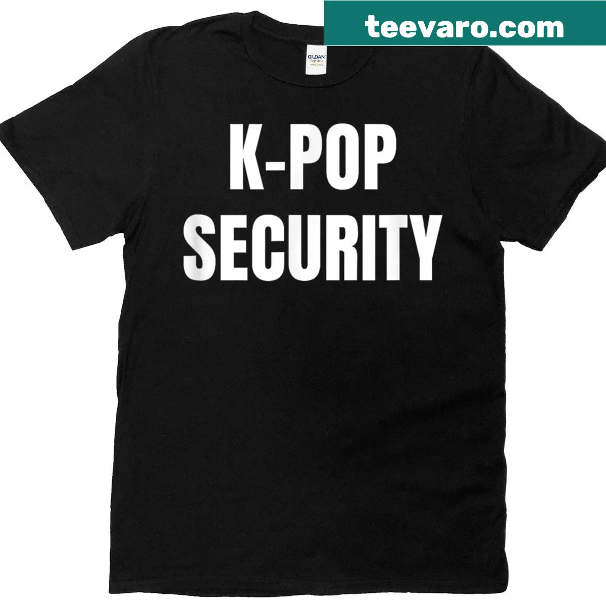 Funny K-pop Security Mom Dad Halloween T-shirt with bold text — on a men's t-shirt
