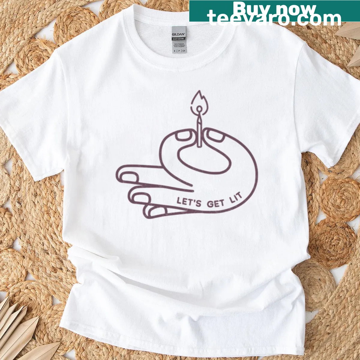 Whimsical line art for Hanukkah on oversized T-shirt — on a men's t-shirt