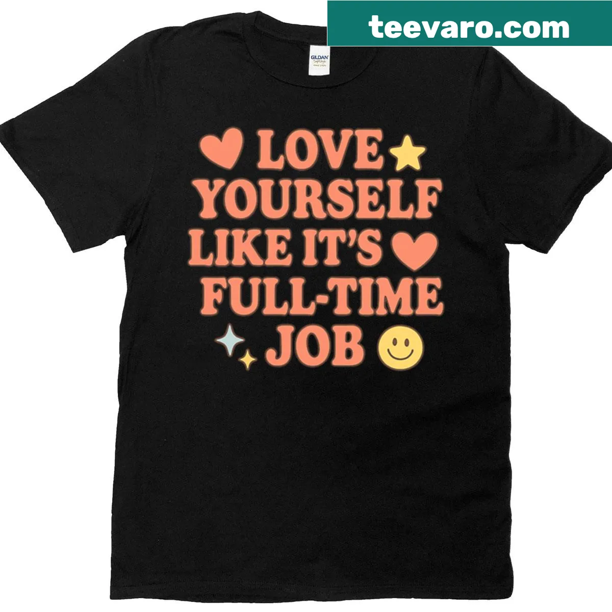 Inspirational oversized T-shirt with retro motivational quote — on a men's t-shirt