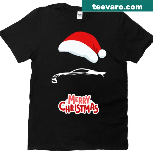 Oversized T-shirt with a fun car racing design for Christmas
