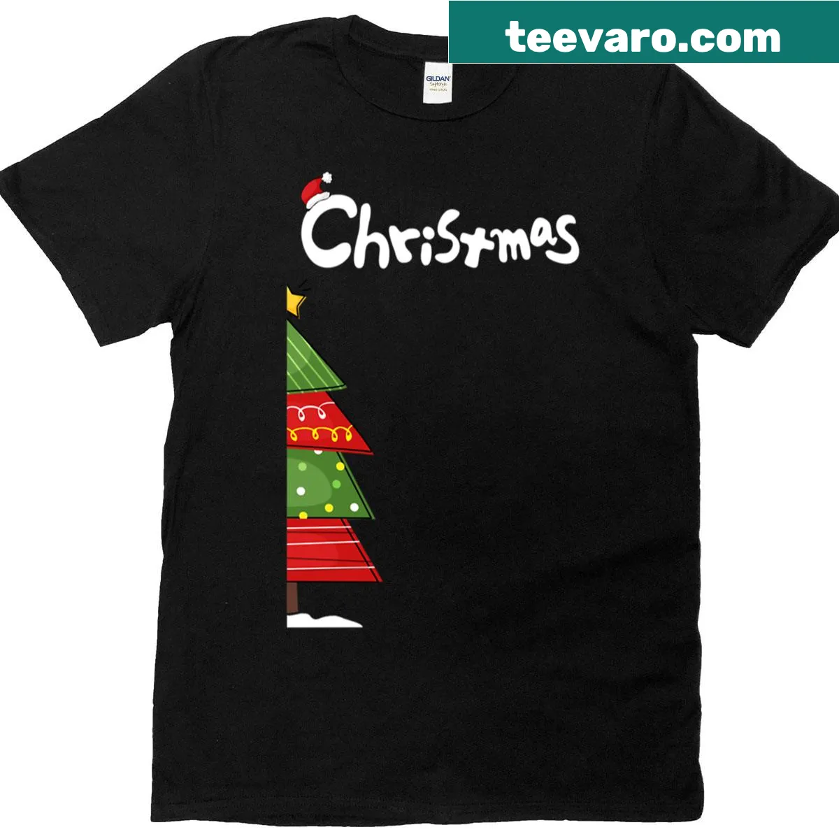Funny matching Christmas t-shirts for couples — on a men's t-shirt