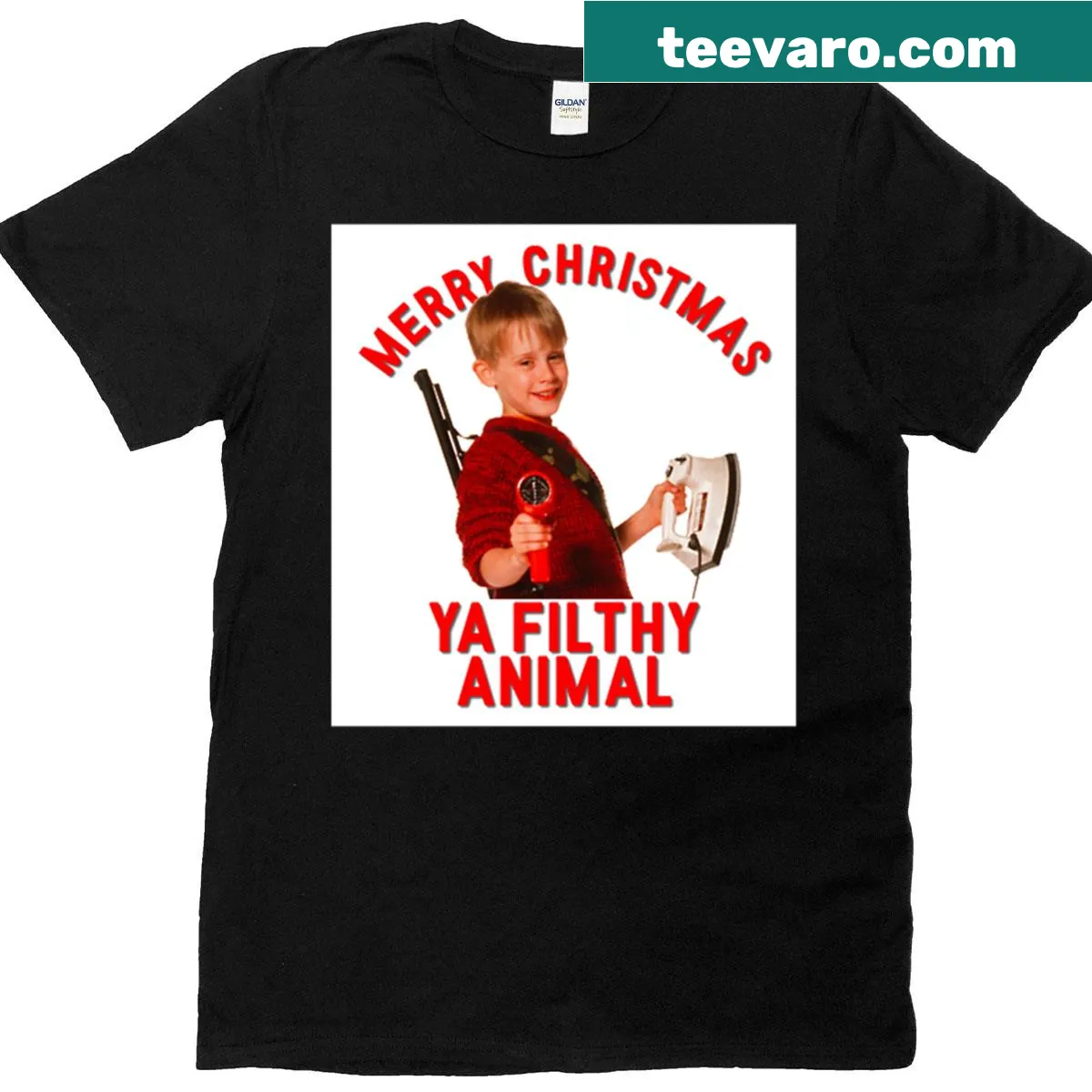 Humorous T-shirt with the phrase about Christmas from a classic film — on a men's t-shirt
