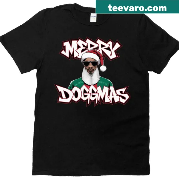 Merry Doggmas t-shirt with festive dog graphic