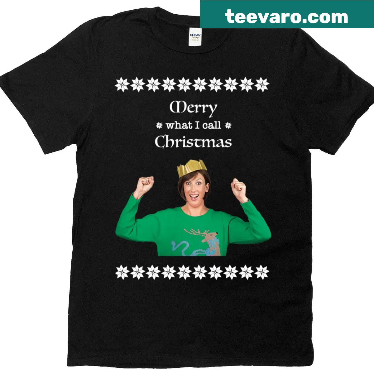 Oversized Christmas tee with a classic festive design for women. — on a men's t-shirt