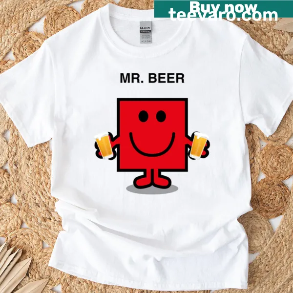 Mr Beer t-shirt celebrating beer enthusiasts with bold typography.