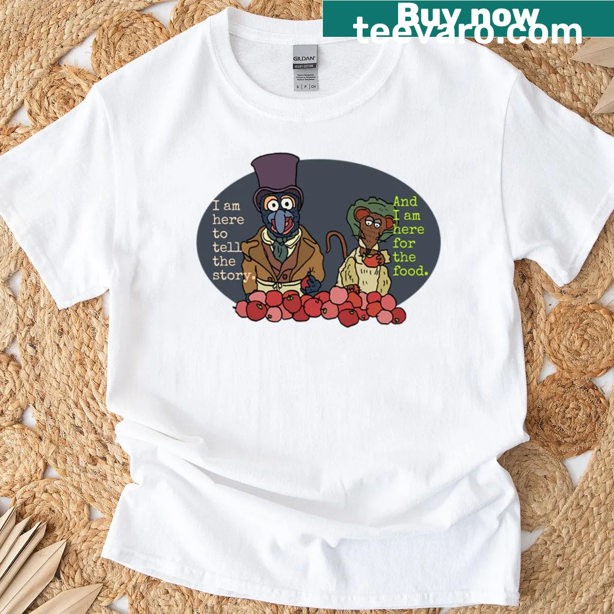 Muppet Christmas Carol t-shirt featuring Gonzo and Rizzo — on a men's t-shirt