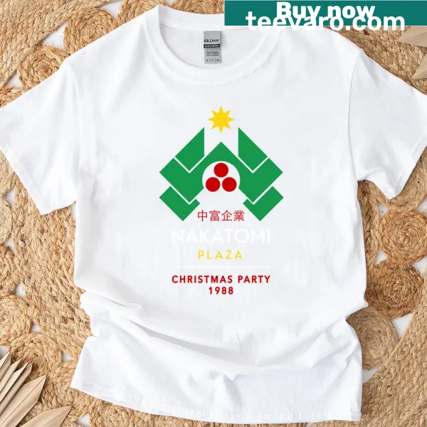 Vintage Nakatomi Plaza Christmas Party t-shirt with bold lettering