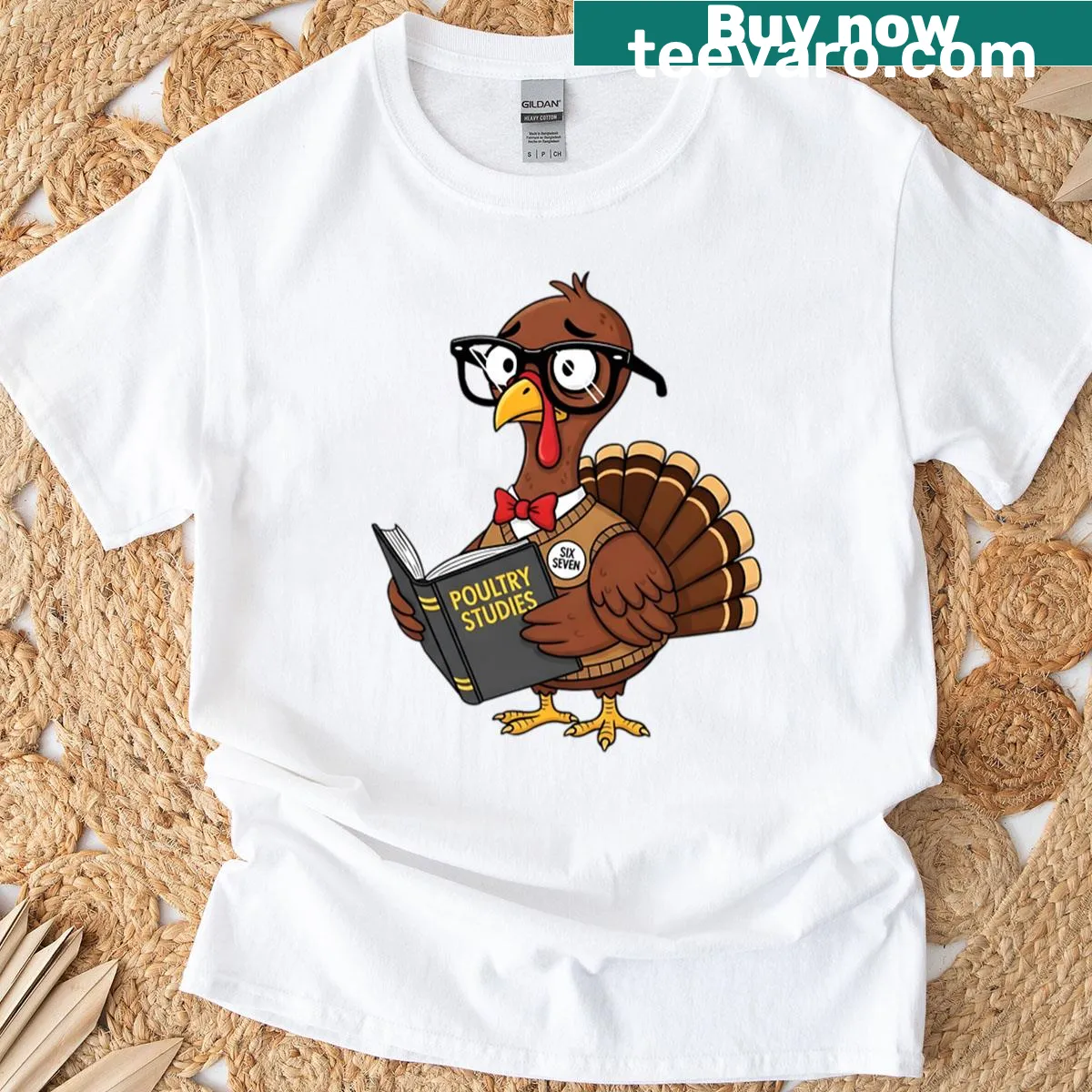 Nerdy turkey meme design for Thanksgiving on a t-shirt. — on a men's t-shirt