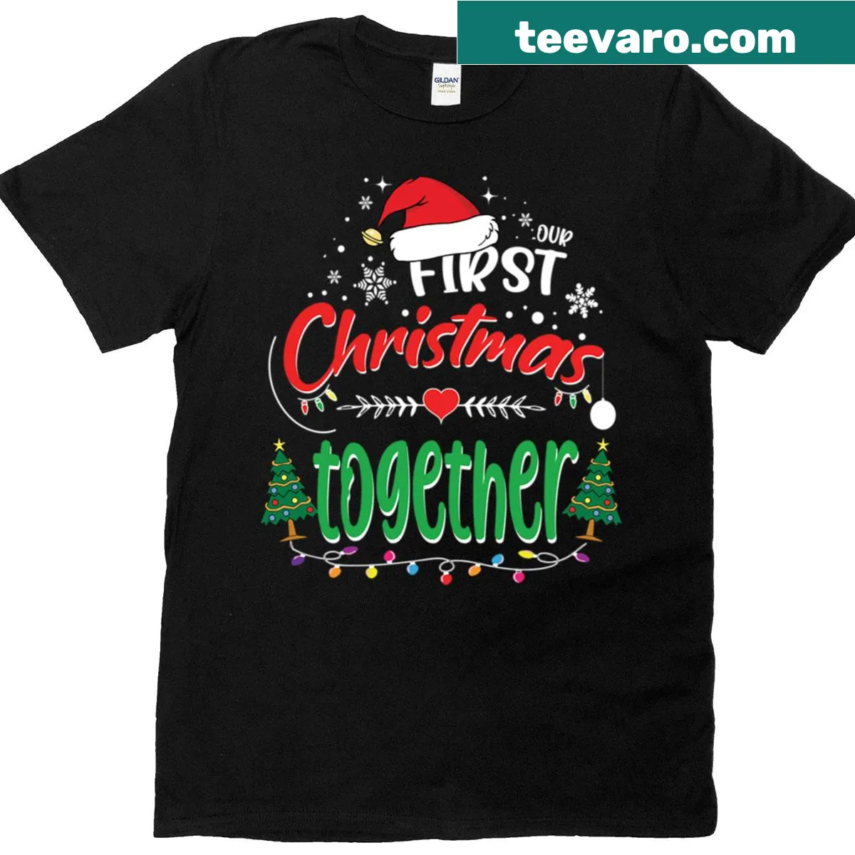 Mr and Mrs matching couple shirt with funny Christmas message — on a men's t-shirt