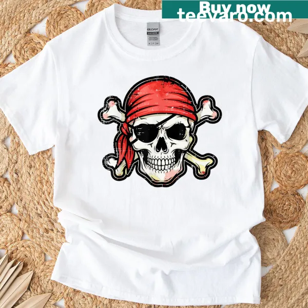 Pirate skull t-shirt with bold graphic design