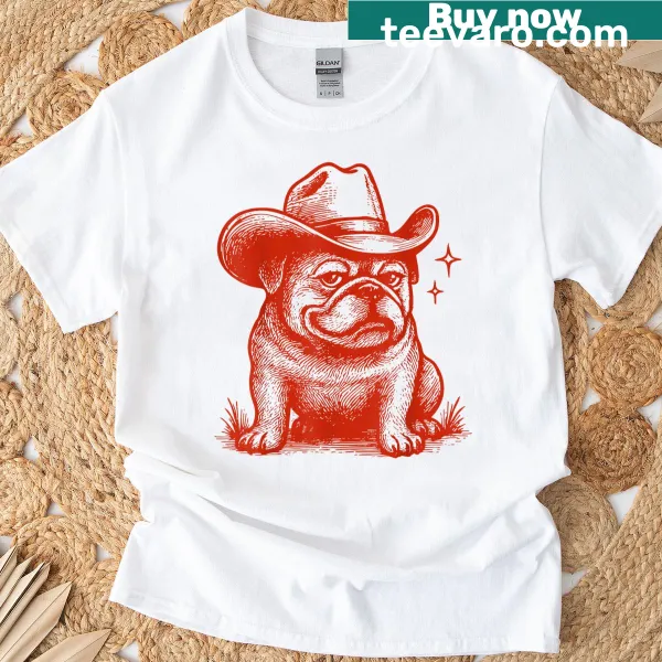 Personalized bulldog illustration t-shirt for dog lovers