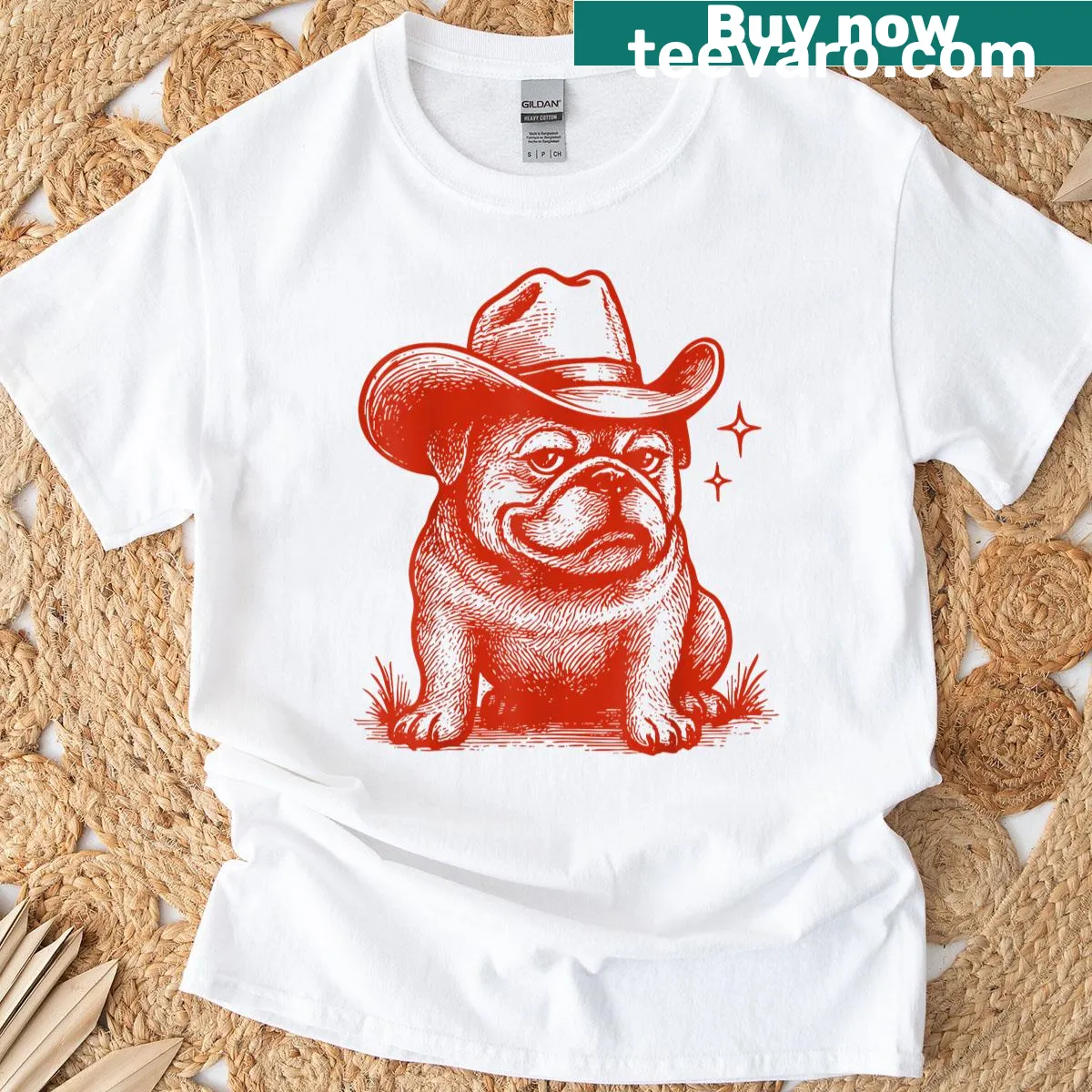 Personalized bulldog illustration t-shirt for dog lovers — on a men's t-shirt