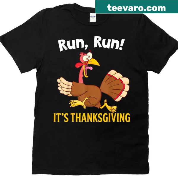 Funny Thanksgiving t-shirt with cartoon turkey design