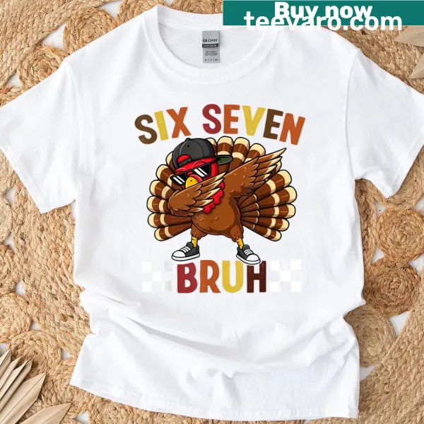 Thanksgiving t-shirt with a dabbing turkey illustration and funny text