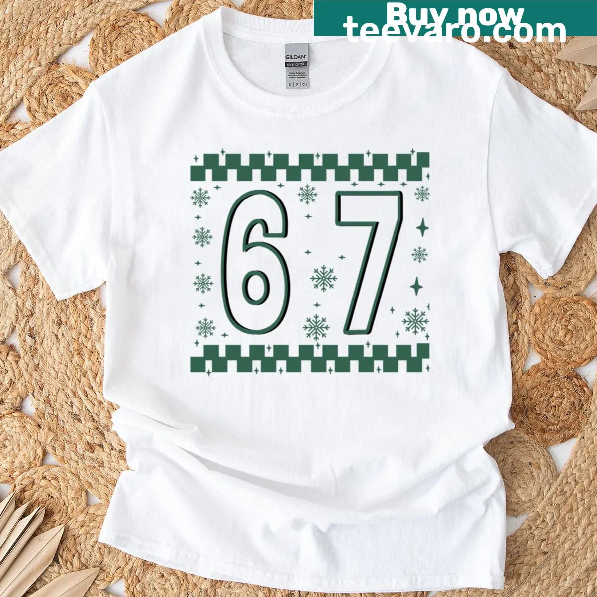 Funny Broh Christmas t-shirt with Six Seven 6 7 graphic — on a men's t-shirt