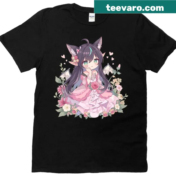 Whimsical illustration of a spring fairy on a T-shirt