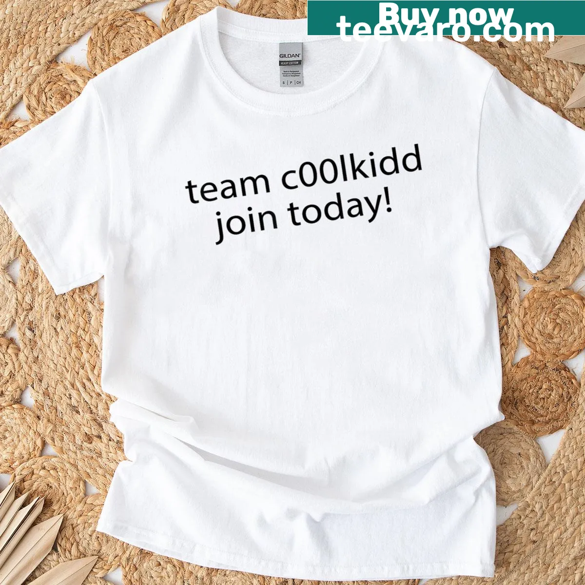 Kids t-shirt with the quote 'Team C00lkidd Join Today' in fun typography — on a men's t-shirt