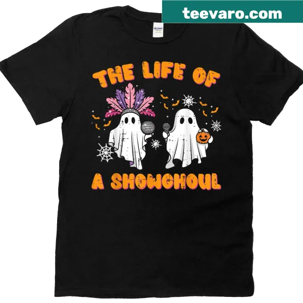 Retro ghost-themed T-shirt for women celebrating Halloween
