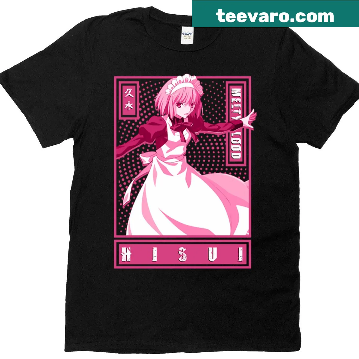 Anime-themed T-shirt featuring a design inspired by Tsukihime. — on a men's t-shirt