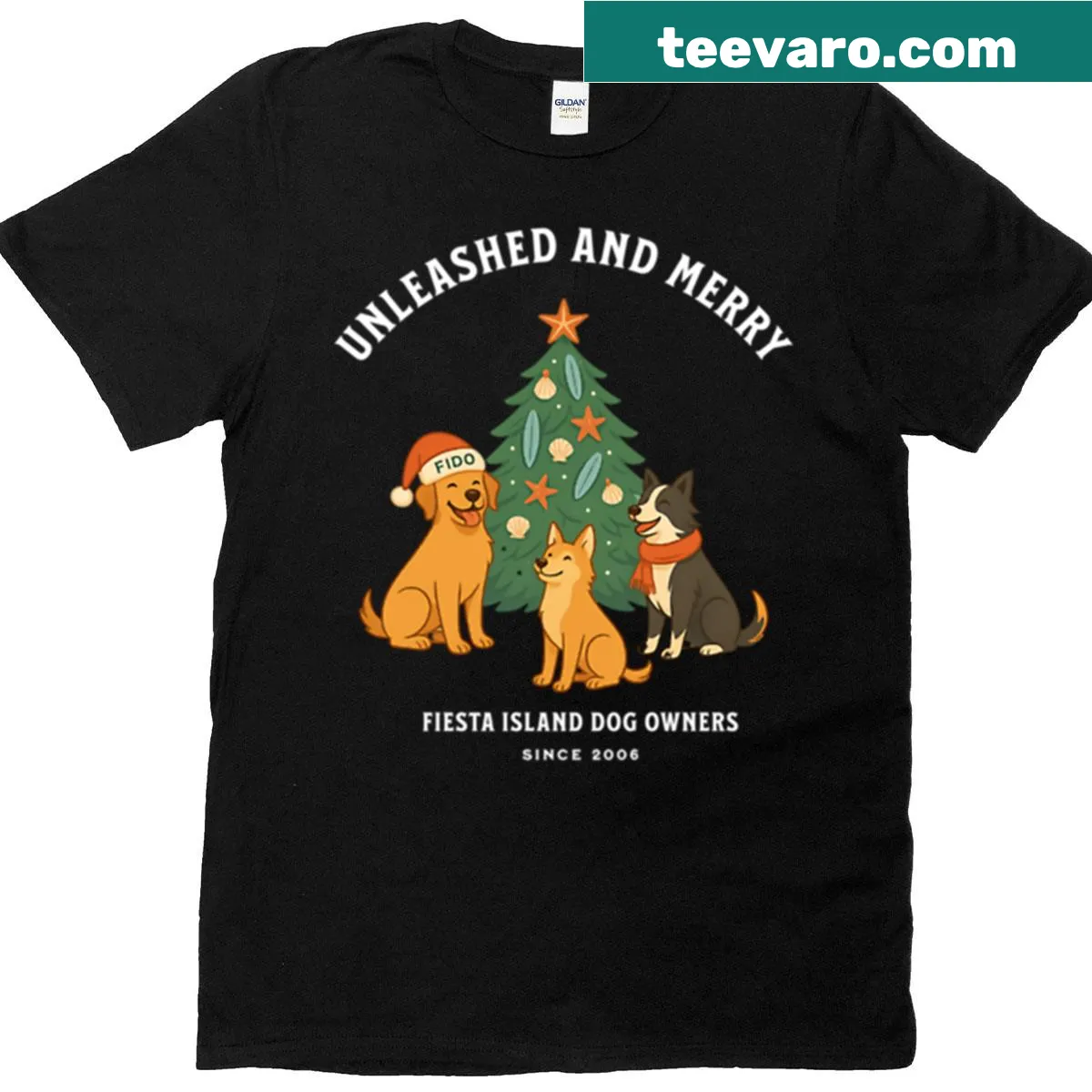 Playful graphic on oversized T-shirt promoting a merry spirit — on a men's t-shirt