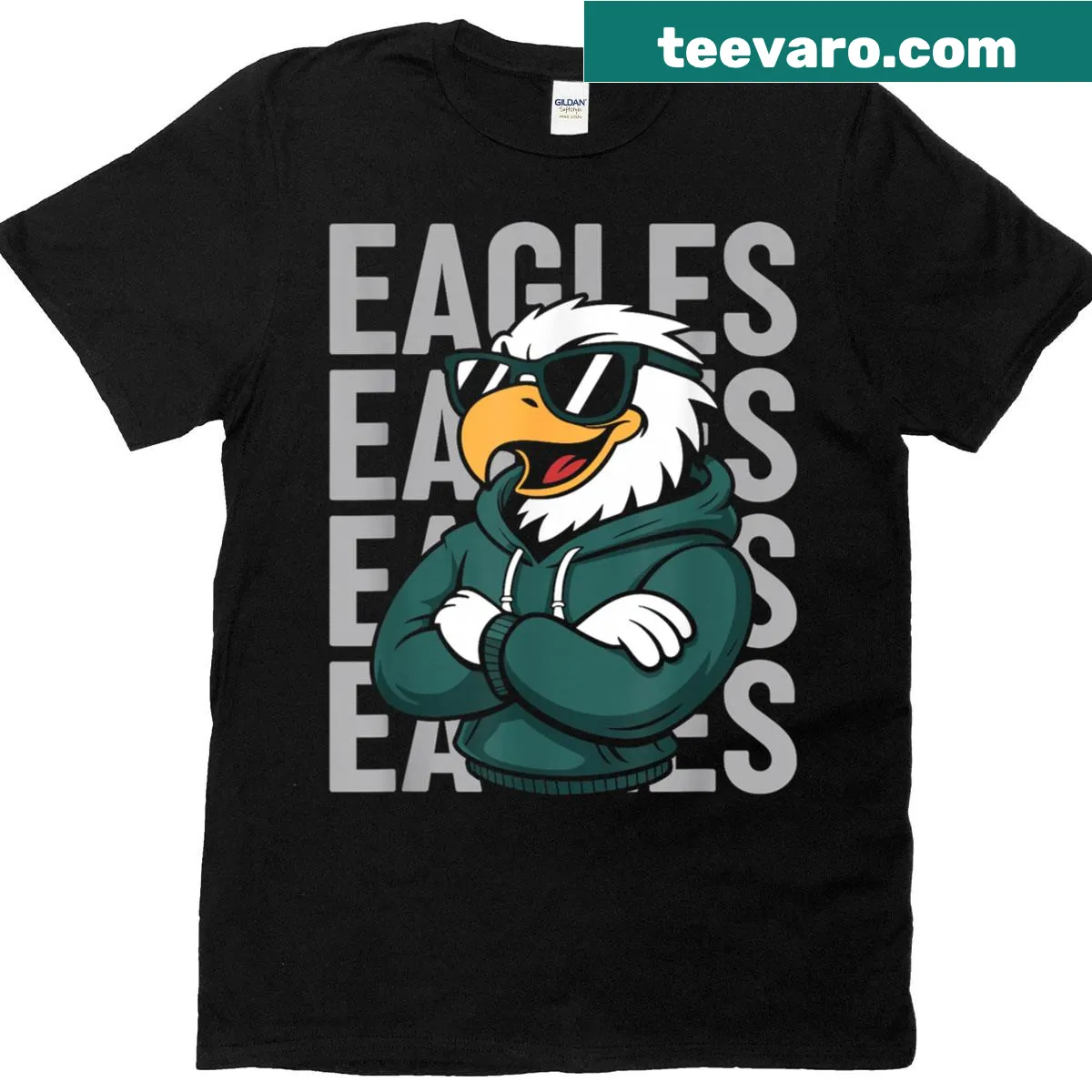 Vintage-style t-shirt featuring a majestic eagle graphic — on a men's t-shirt