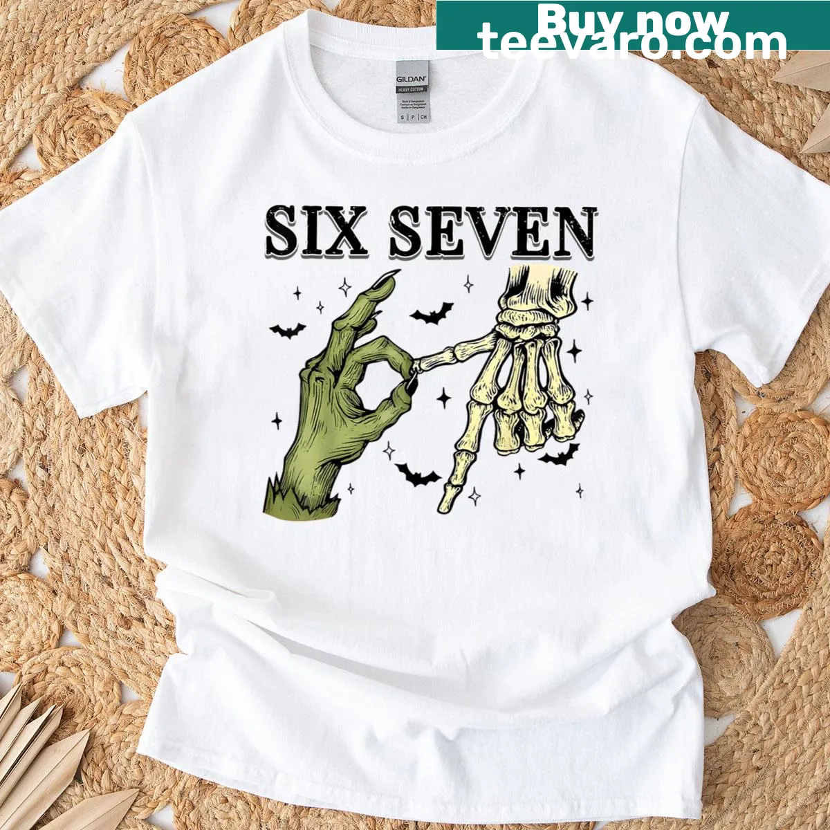 Retro T-shirt celebrating the Six Seven meme in vintage style — on a men's t-shirt