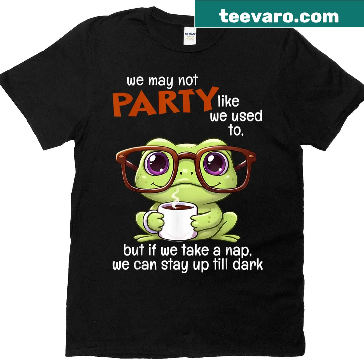 Funny t-shirt with a humorous saying about napping and partying — on a men's t-shirt