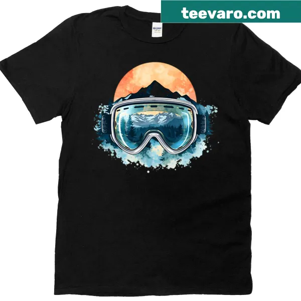 T-shirt featuring a serene winter landscape illustration