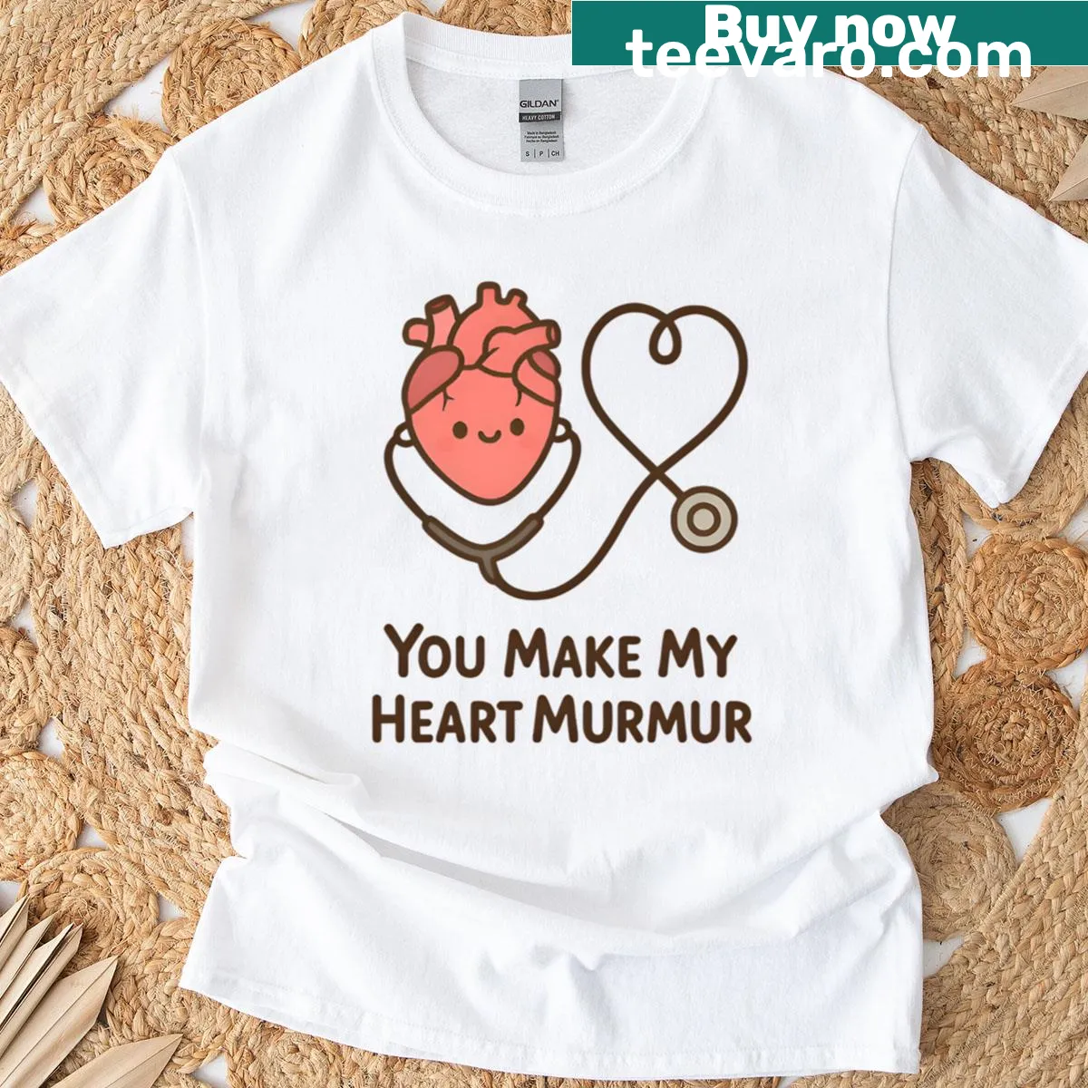 Funny veterinary love design t-shirt with playful heart text — on a men's t-shirt