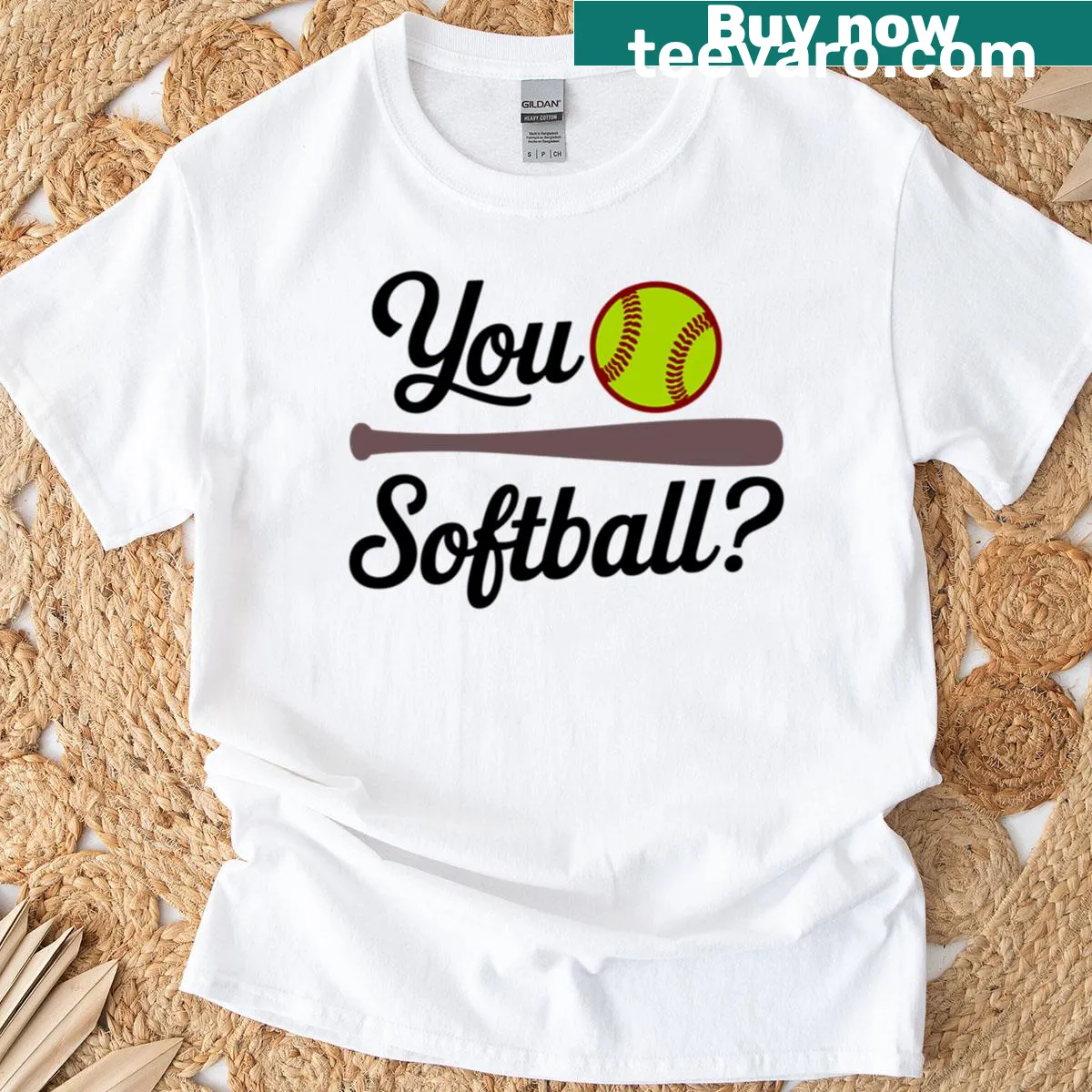 Bold 'You Softball' text on a casual tee for sports lovers — on a men's t-shirt