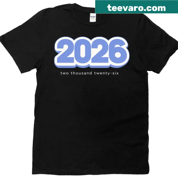 Minimalist T-shirt with '2026' typography