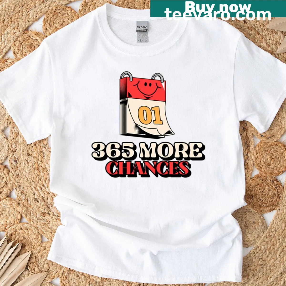 Inspirational New Year T-shirt with the message '365 More Chances' — on a men's t-shirt