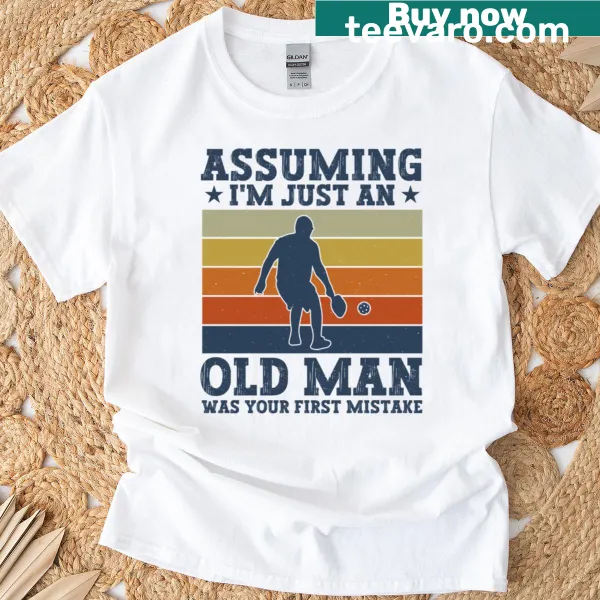 Funny typography t-shirt with bold text about being an old man