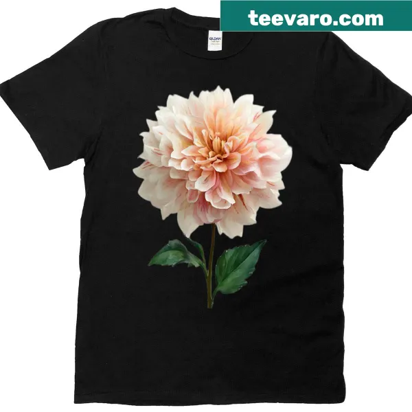 Illustration of a dahlia flower on a t-shirt