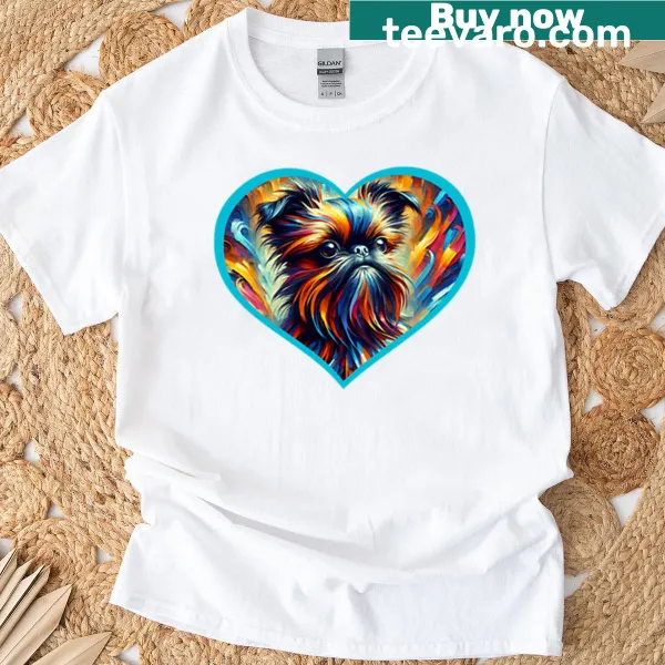 Brussels Griffon dog portrait t-shirt in realistic design