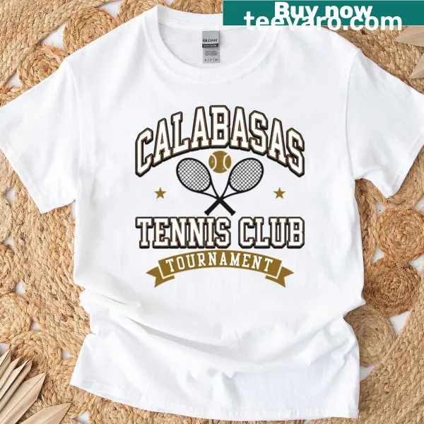 Vintage-style Calabasas Tennis Club T-shirt with tournament design