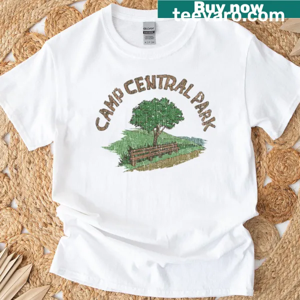 Vintage-style T-shirt featuring Camp Central Park 1981 graphic design
