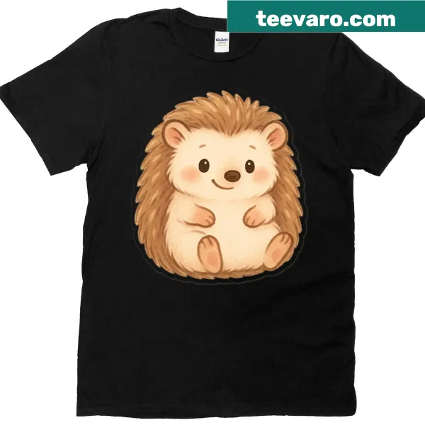 Chibi hedgehogs graphic on T-shirt