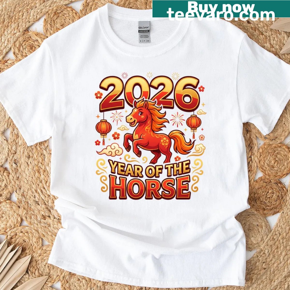 T-shirt for Chinese New Year featuring Year of the Horse — on a men's t-shirt